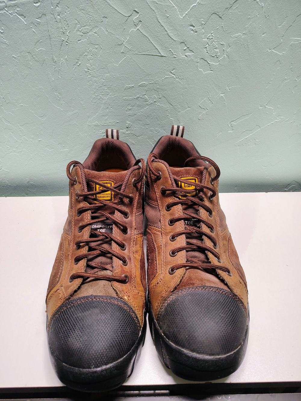 Caterpillar CAT Argon Men's Composite Toe Work Shoes Brown Leather Size 12